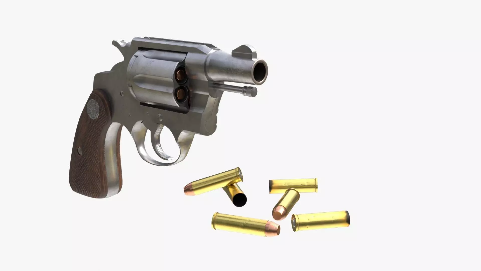 Colt cobra revolver Low-poly 3D model_16