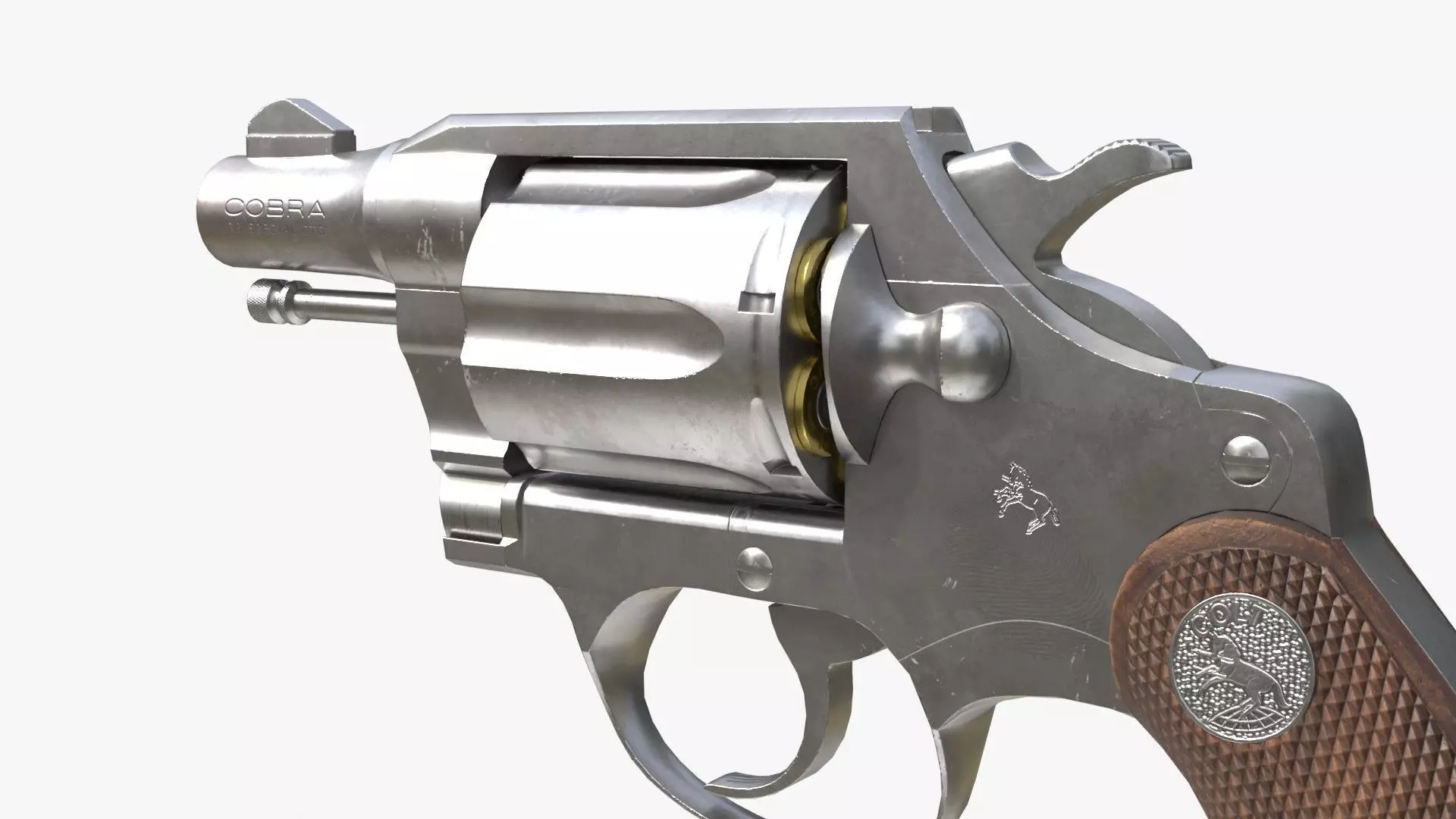Colt cobra revolver Low-poly 3D model_9