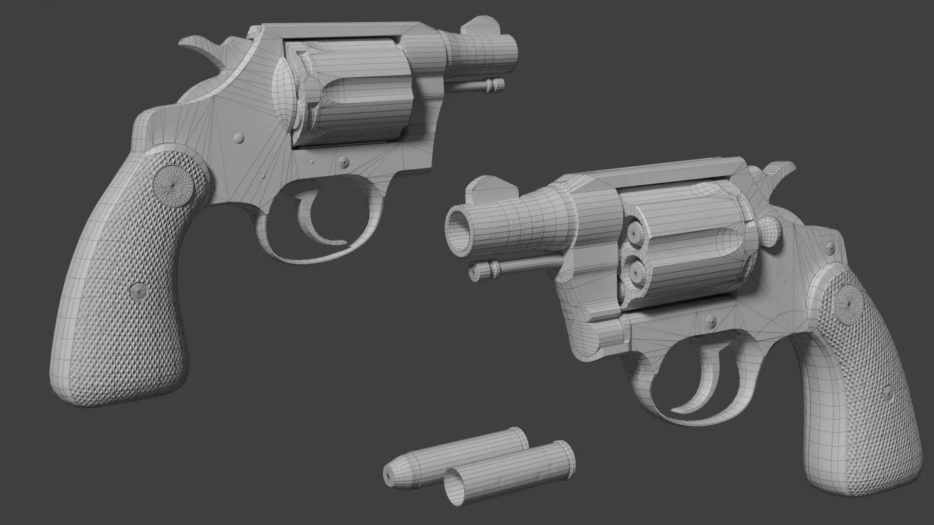 Colt cobra revolver Low-poly 3D model_19