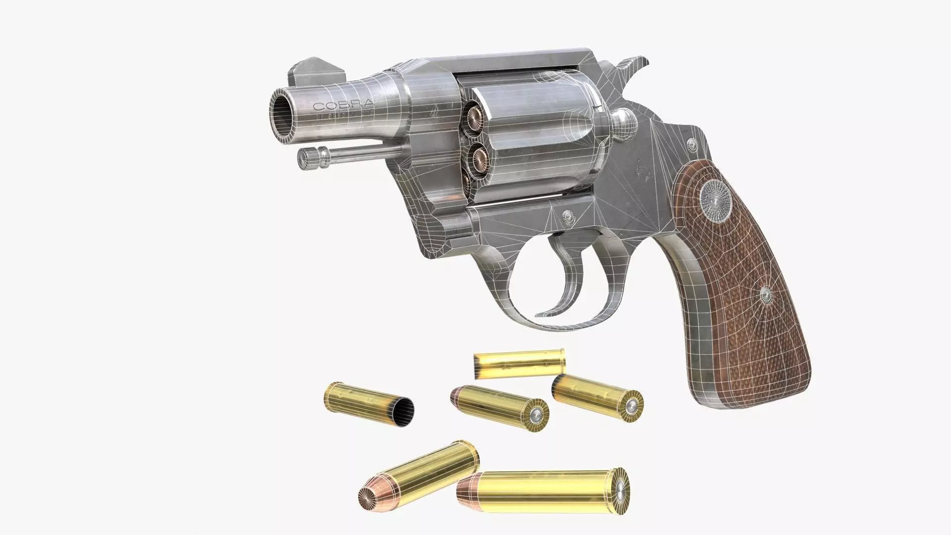 Colt cobra revolver Low-poly 3D model_1