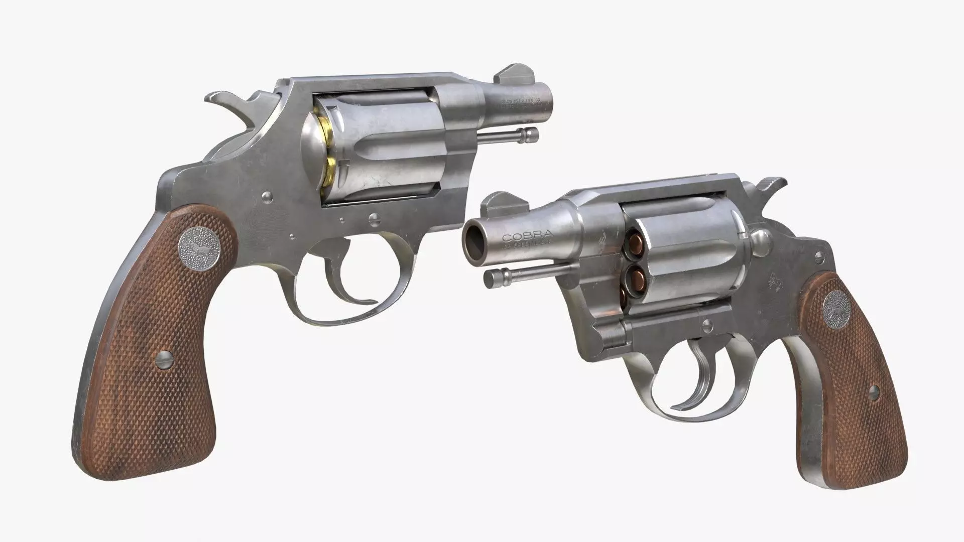 Colt cobra revolver Low-poly 3D model_5