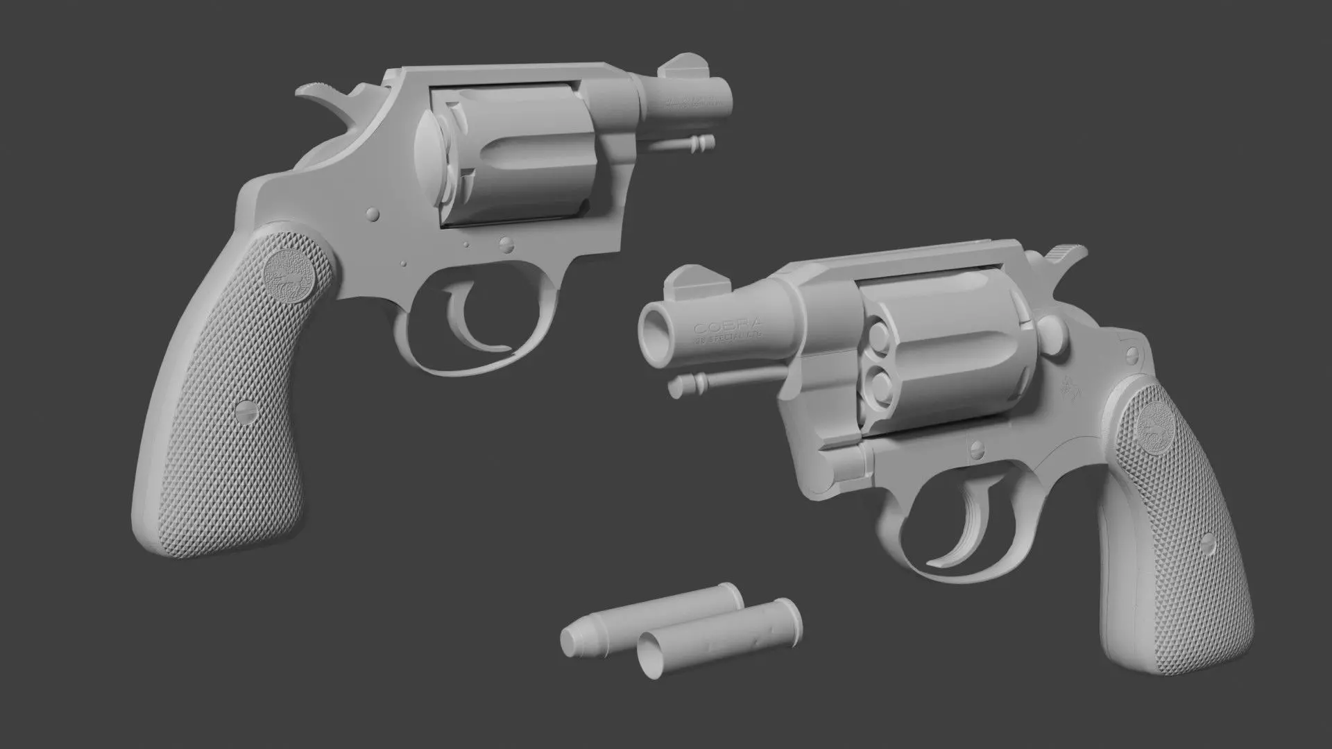Colt cobra revolver Low-poly 3D model_17