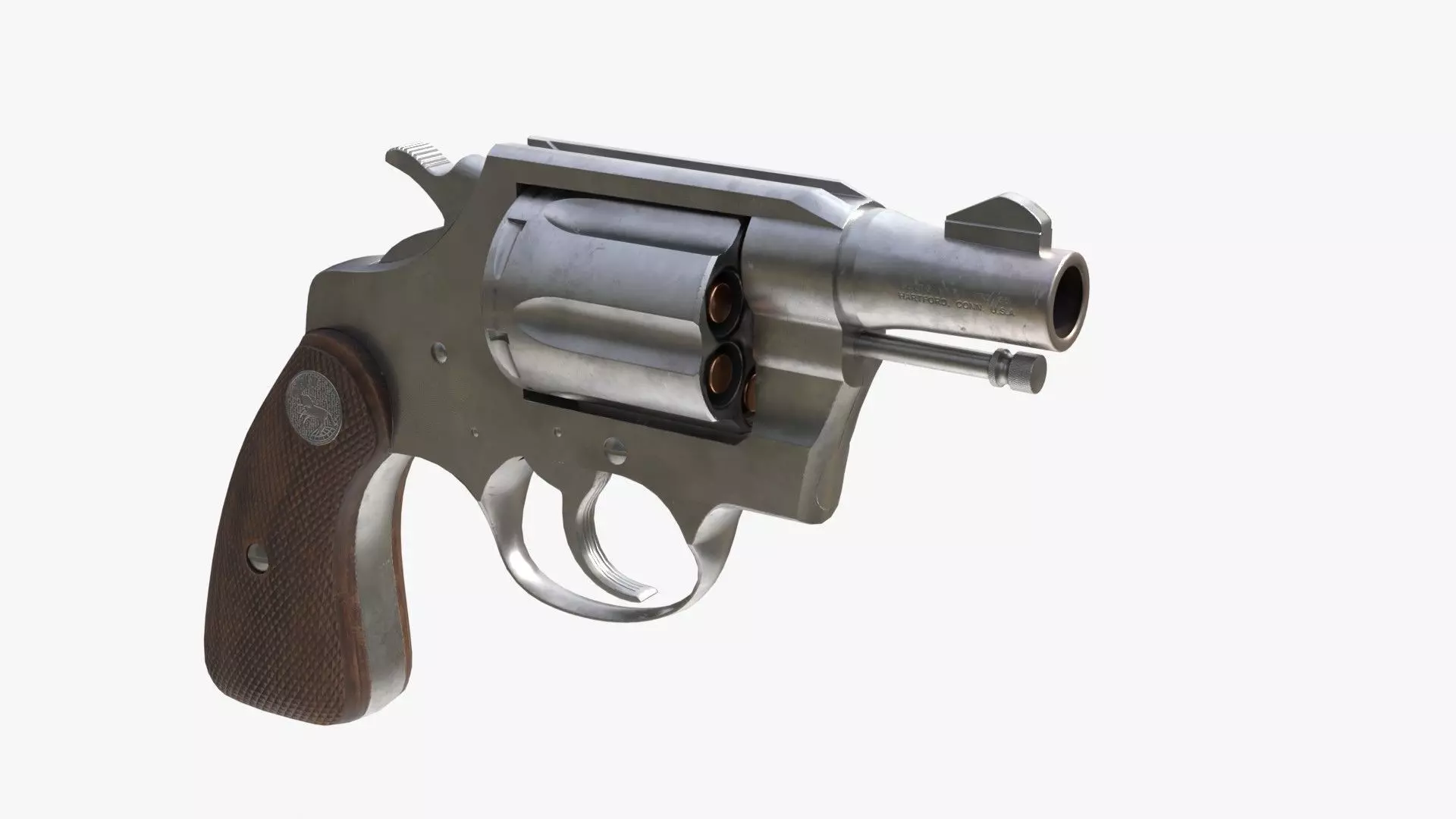 Colt cobra revolver Low-poly 3D model_14