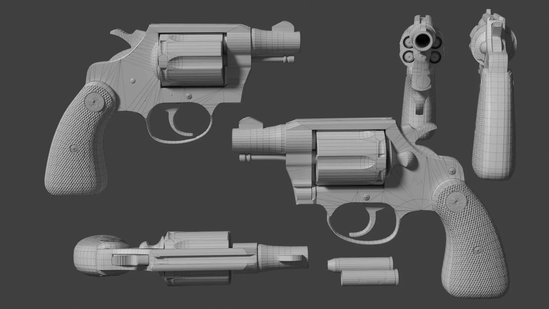 Colt cobra revolver Low-poly 3D model_18