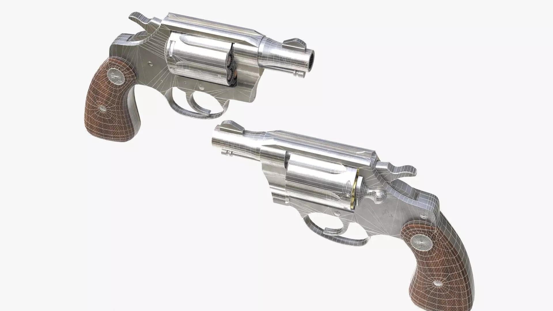 Colt cobra revolver Low-poly 3D model_4