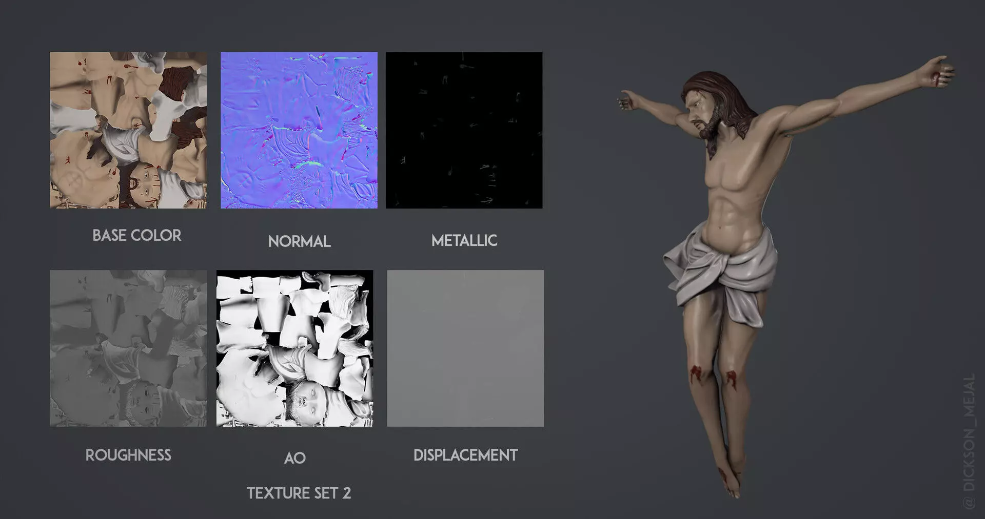 CRUCIFIED CHRIST Statue 3D model_8