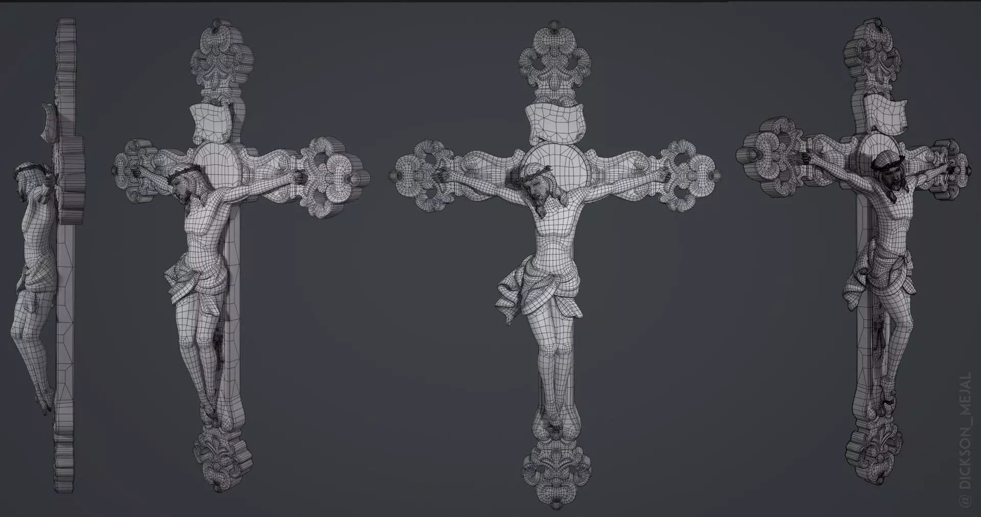 CRUCIFIED CHRIST Statue 3D model_4