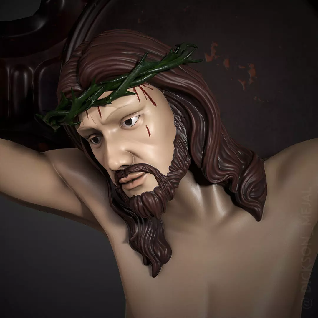 CRUCIFIED CHRIST Statue 3D model_2