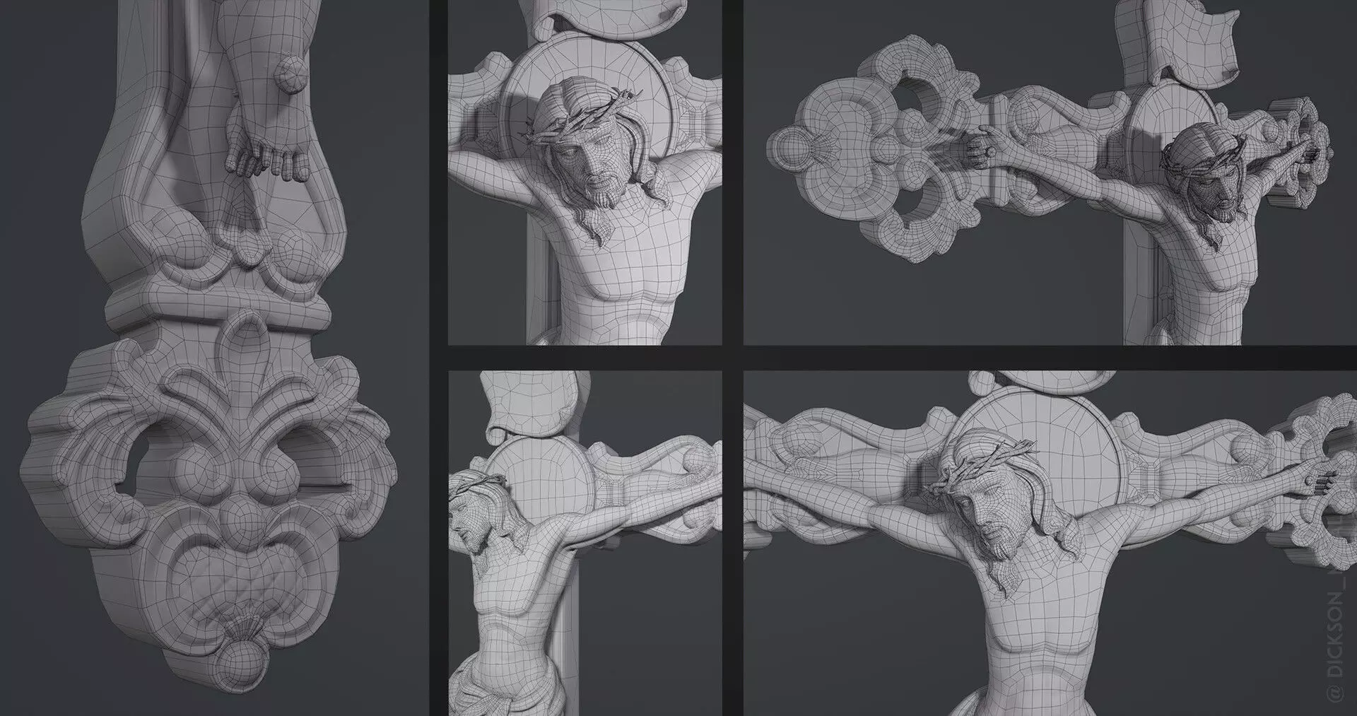 CRUCIFIED CHRIST Statue 3D model_5