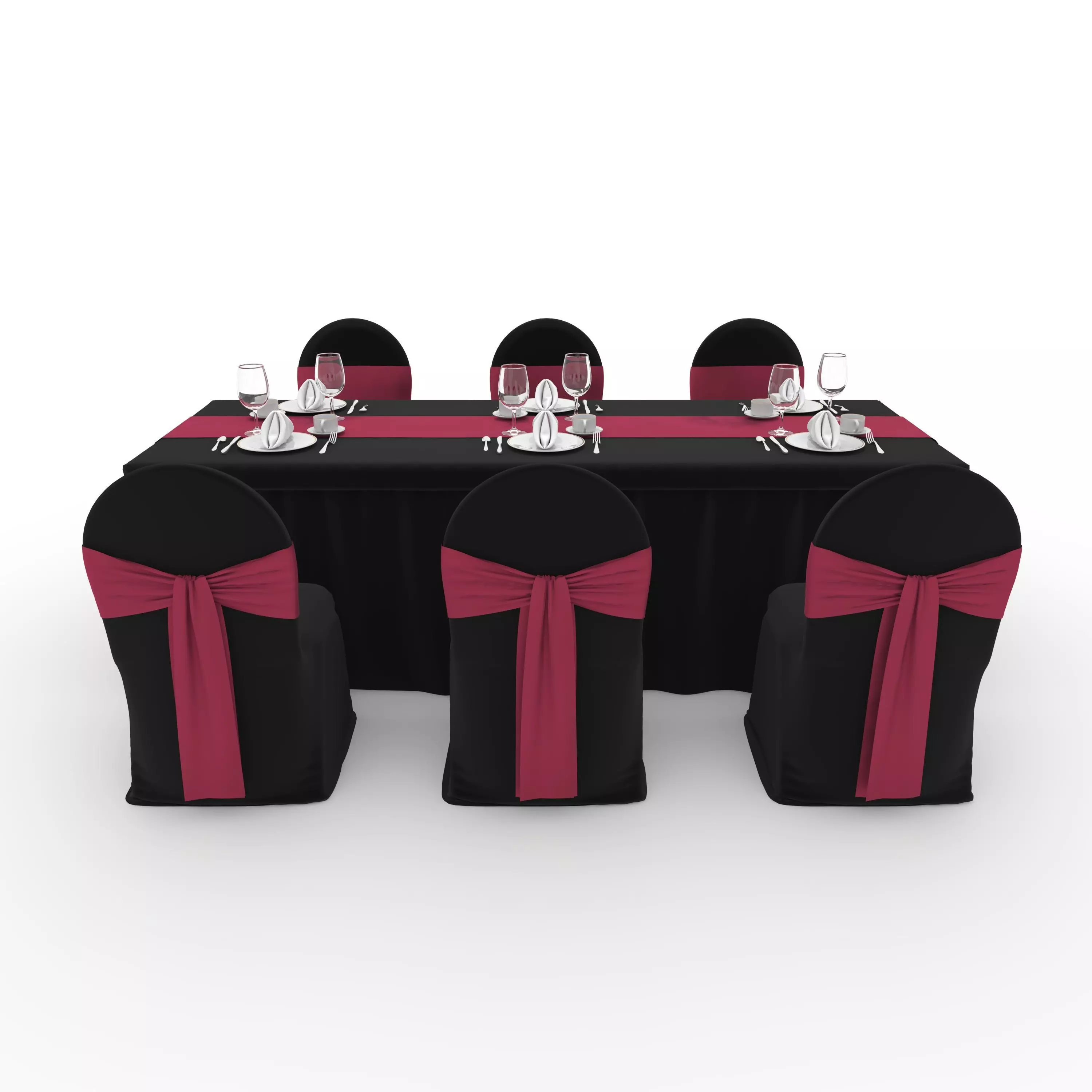 Banquet Table and Chair 141 3D model_2