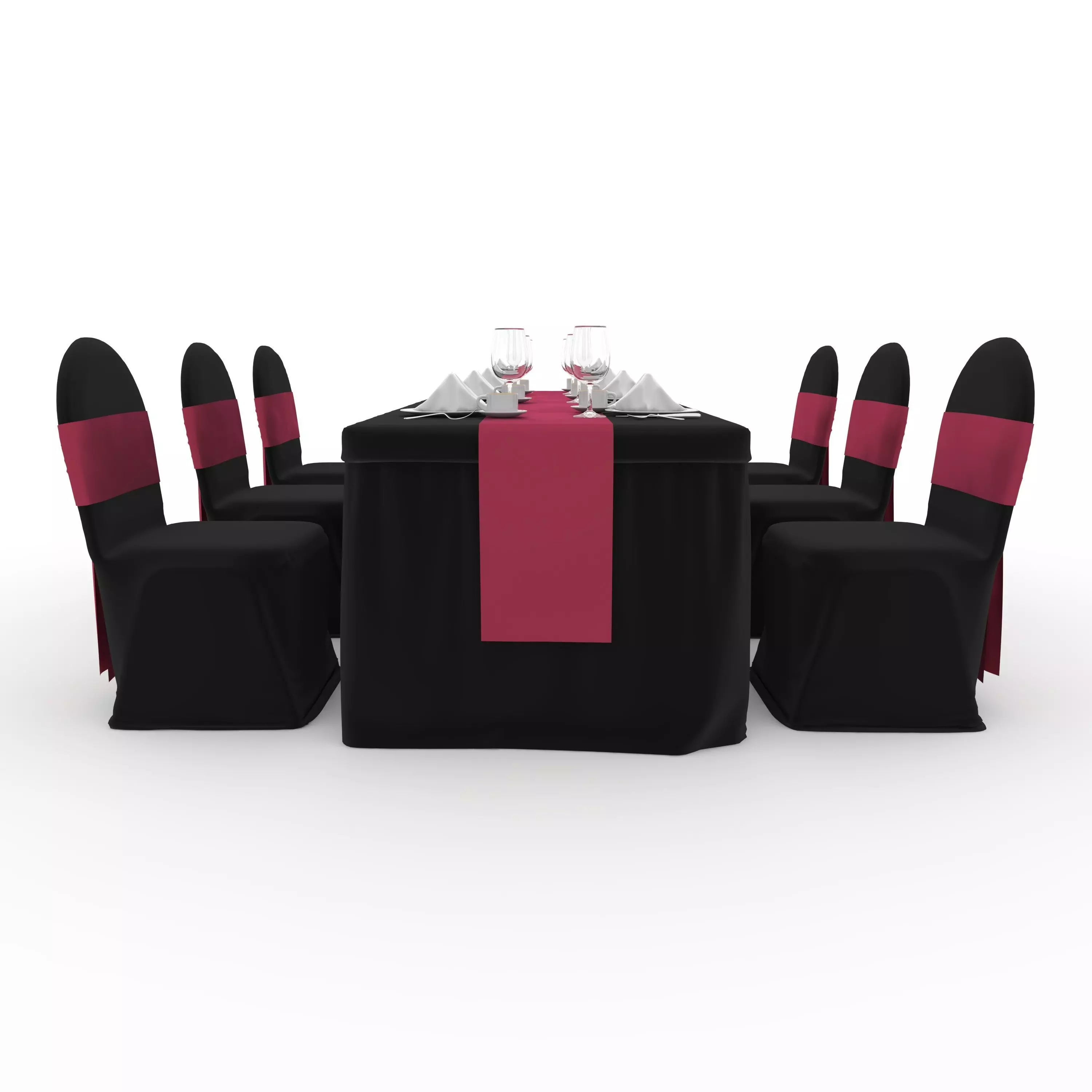 Banquet Table and Chair 141 3D model_6