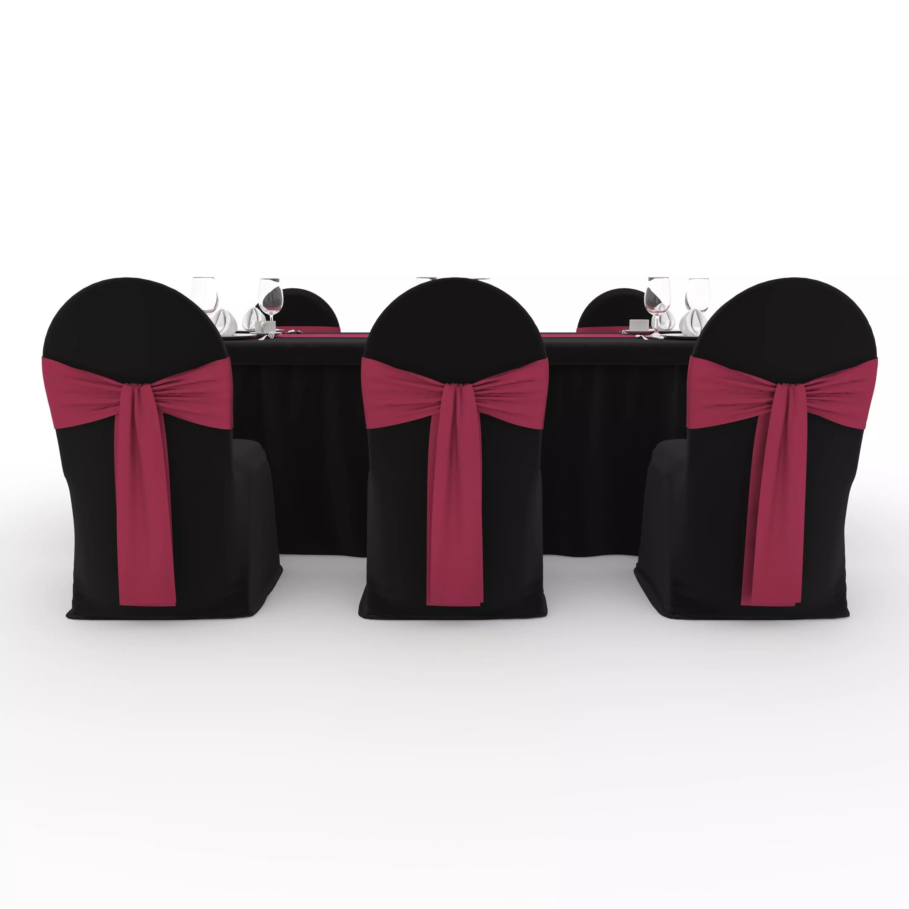 Banquet Table and Chair 141 3D model_5