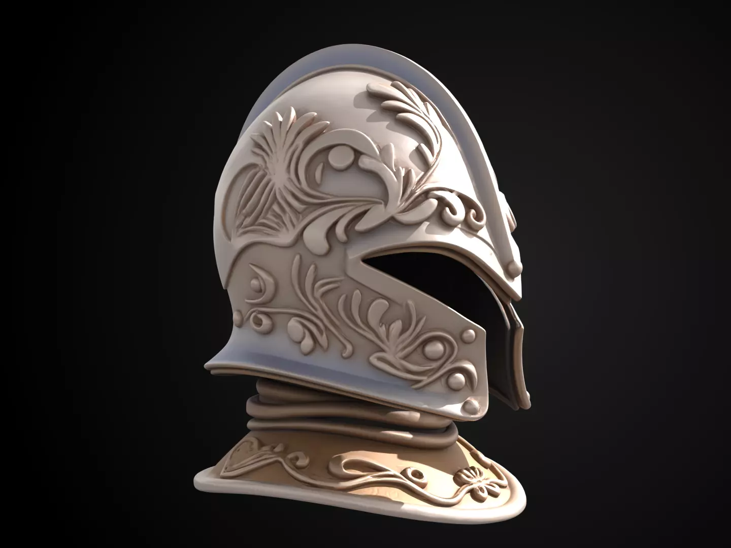 Stylized Medieval Helmet - Valiant Joust 3D print model_2