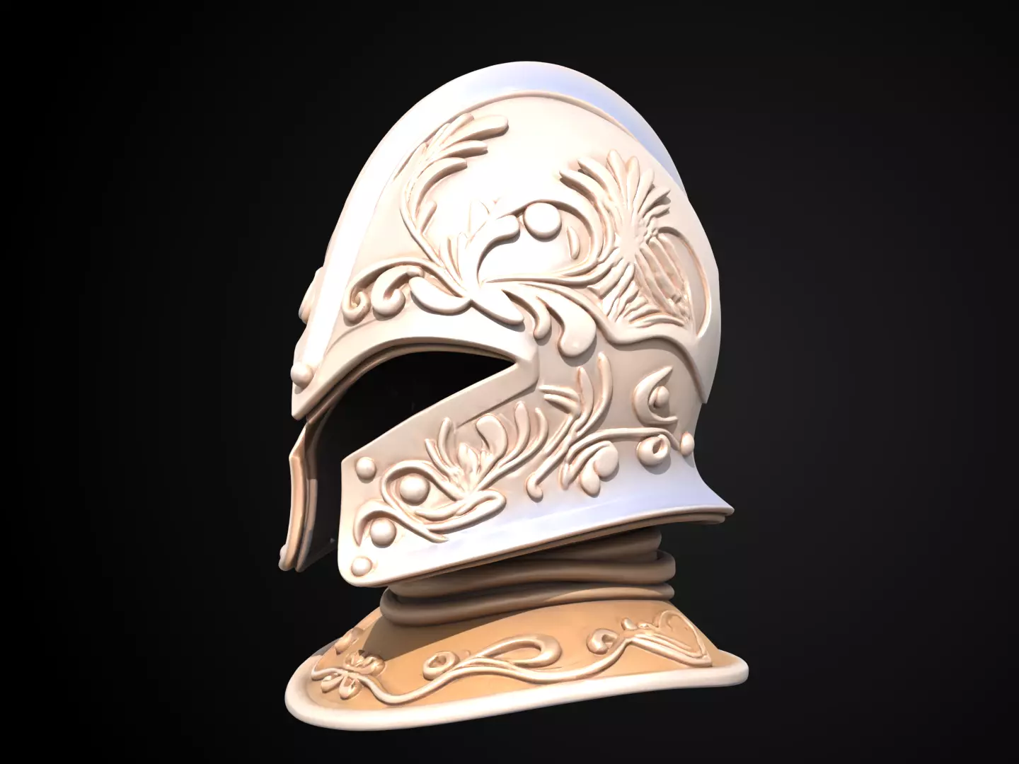 Stylized Medieval Helmet - Valiant Joust 3D print model_10