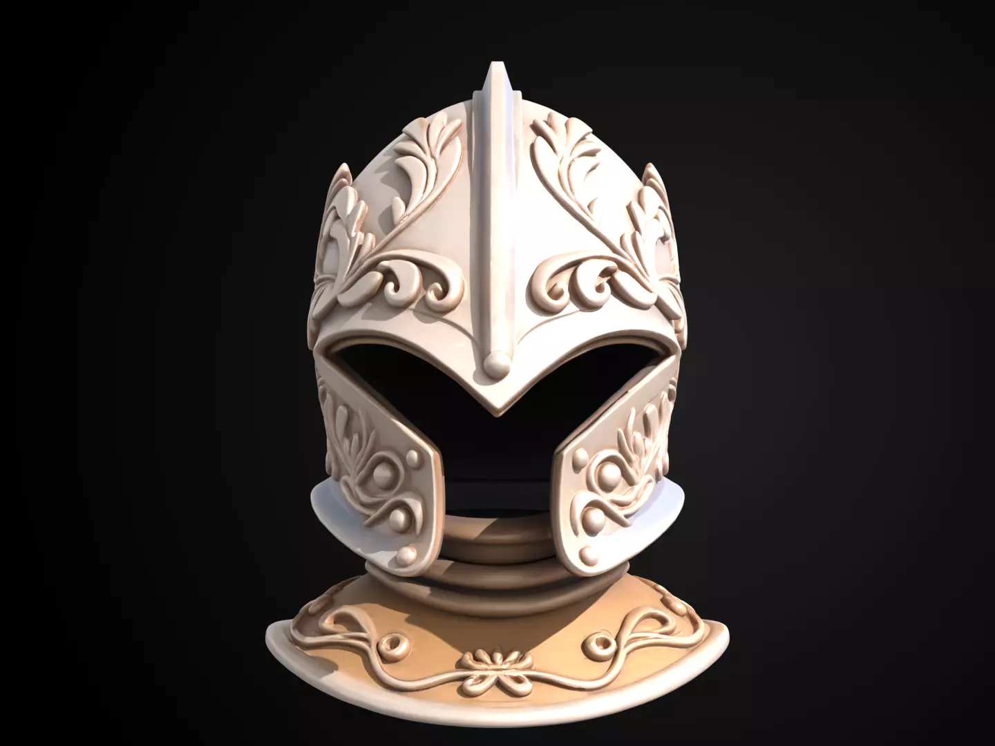 Stylized Medieval Helmet - Valiant Joust 3D print model_12