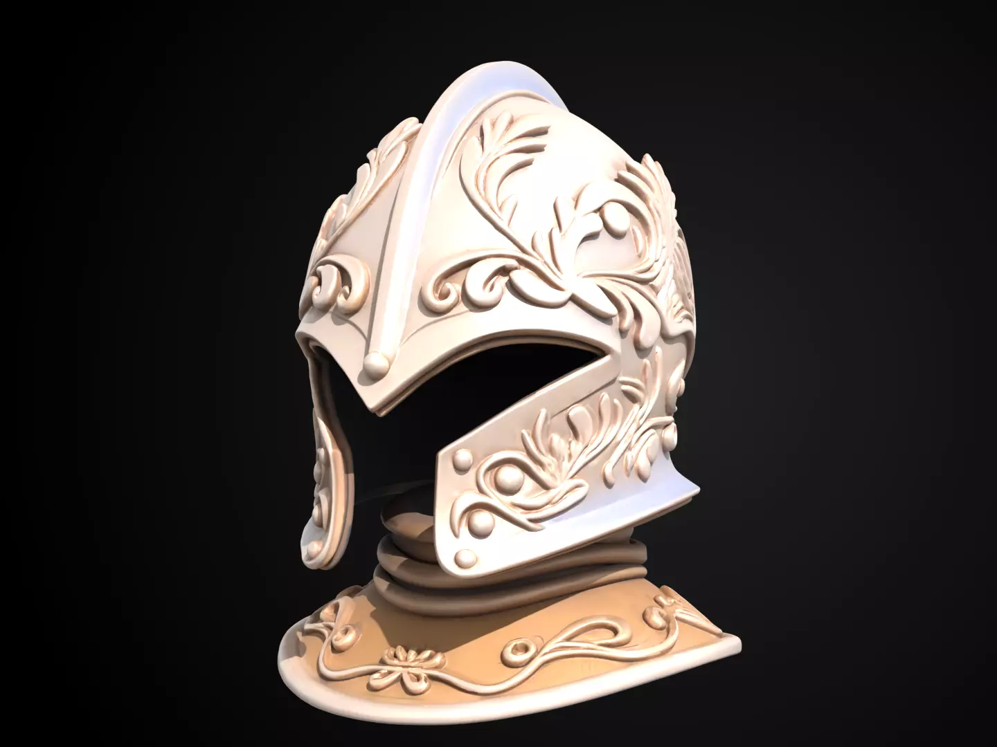 Stylized Medieval Helmet - Valiant Joust 3D print model_11