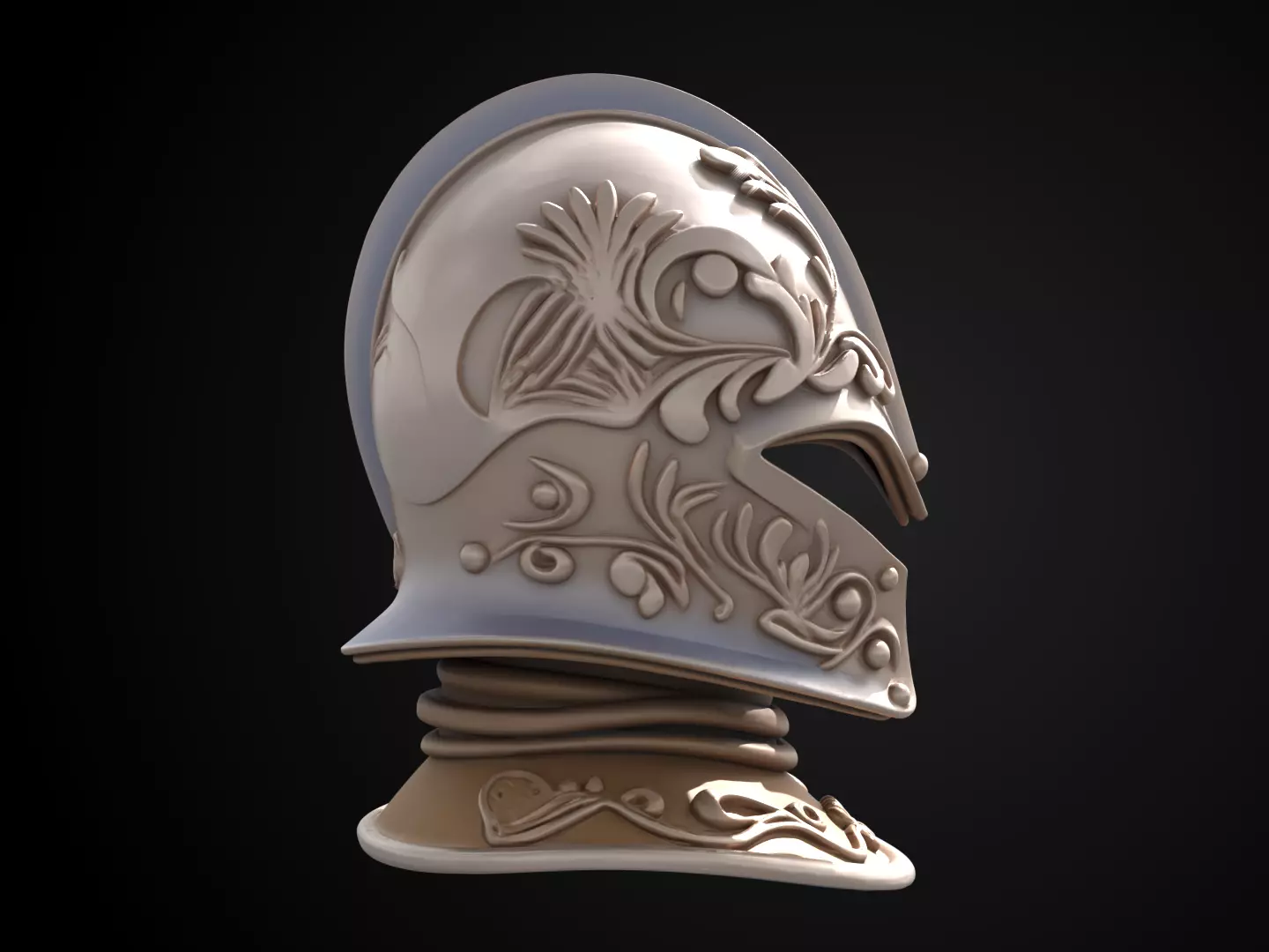 Stylized Medieval Helmet - Valiant Joust 3D print model_3