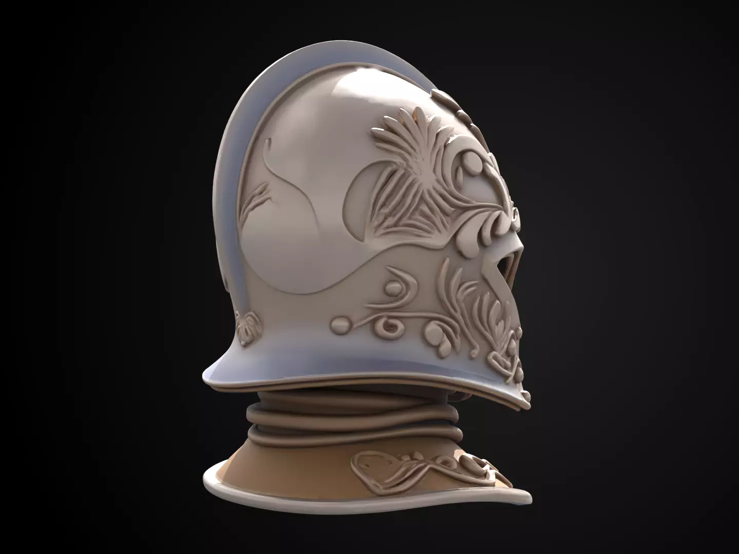Stylized Medieval Helmet - Valiant Joust 3D print model_4