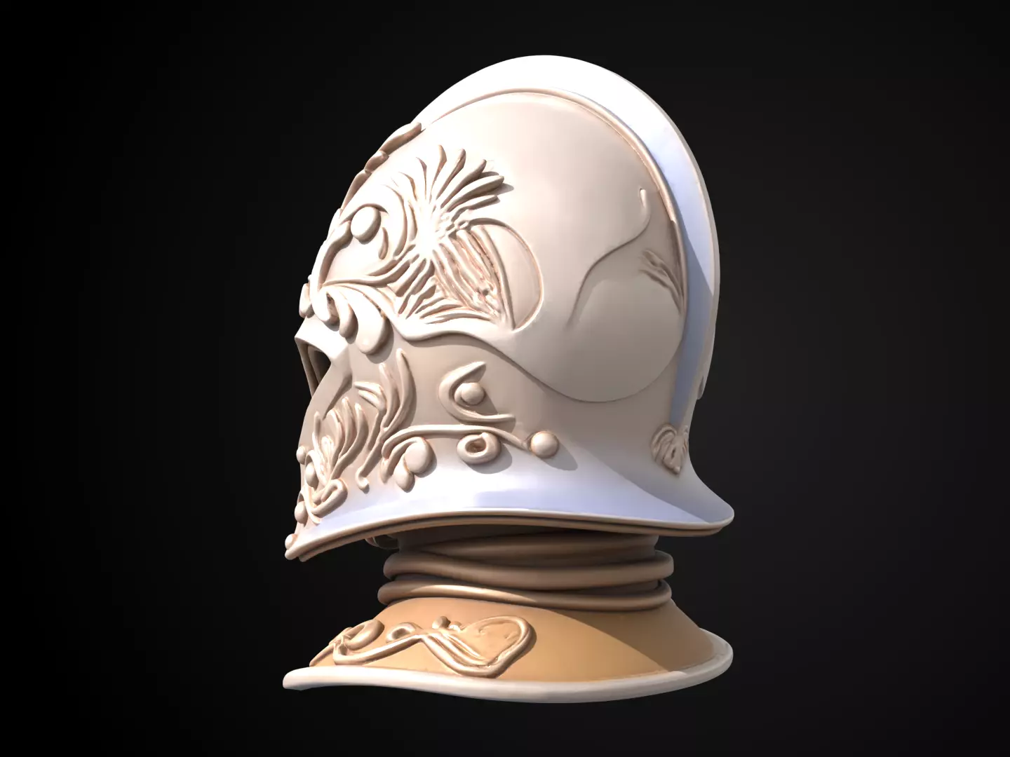 Stylized Medieval Helmet - Valiant Joust 3D print model_8