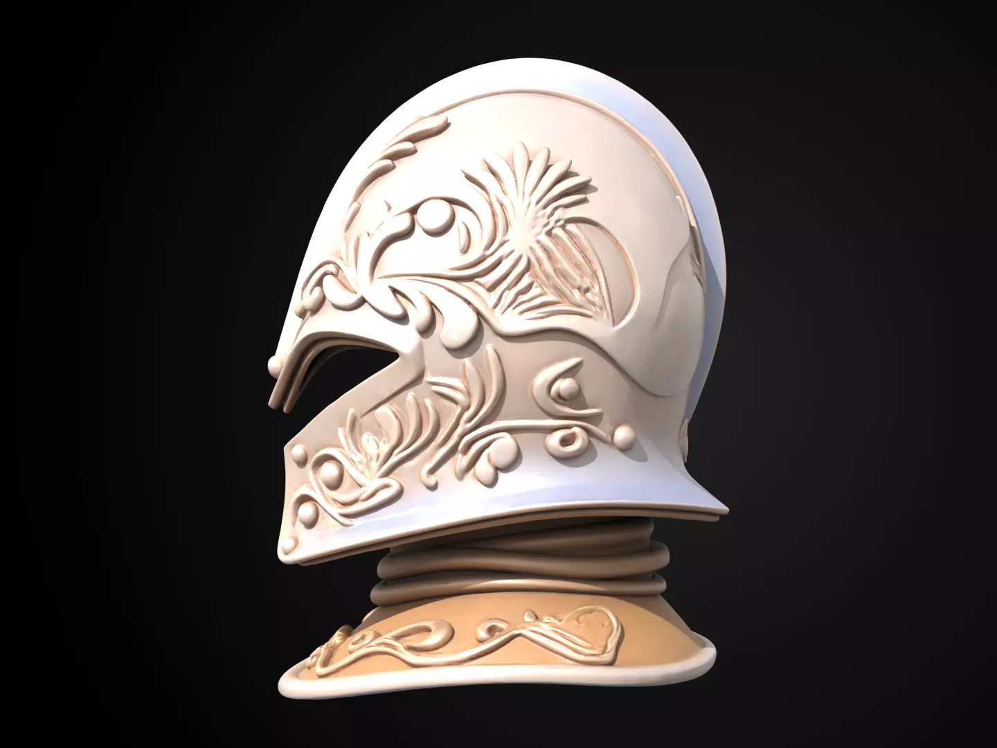 Stylized Medieval Helmet - Valiant Joust 3D print model_9
