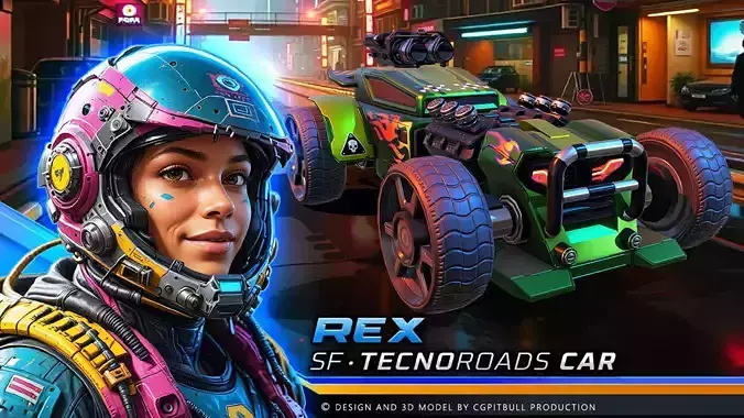 TECNO ROADS - REX Low-poly 3D model