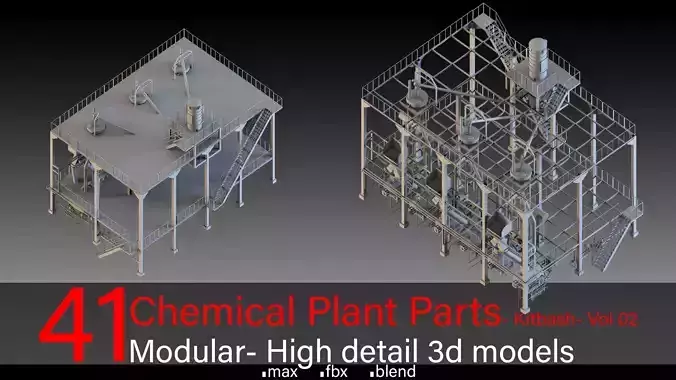 41- Chemical Plant Parts- Modular Kitbash