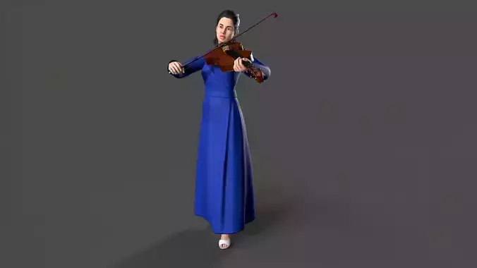 violiniset Low-poly 3D model