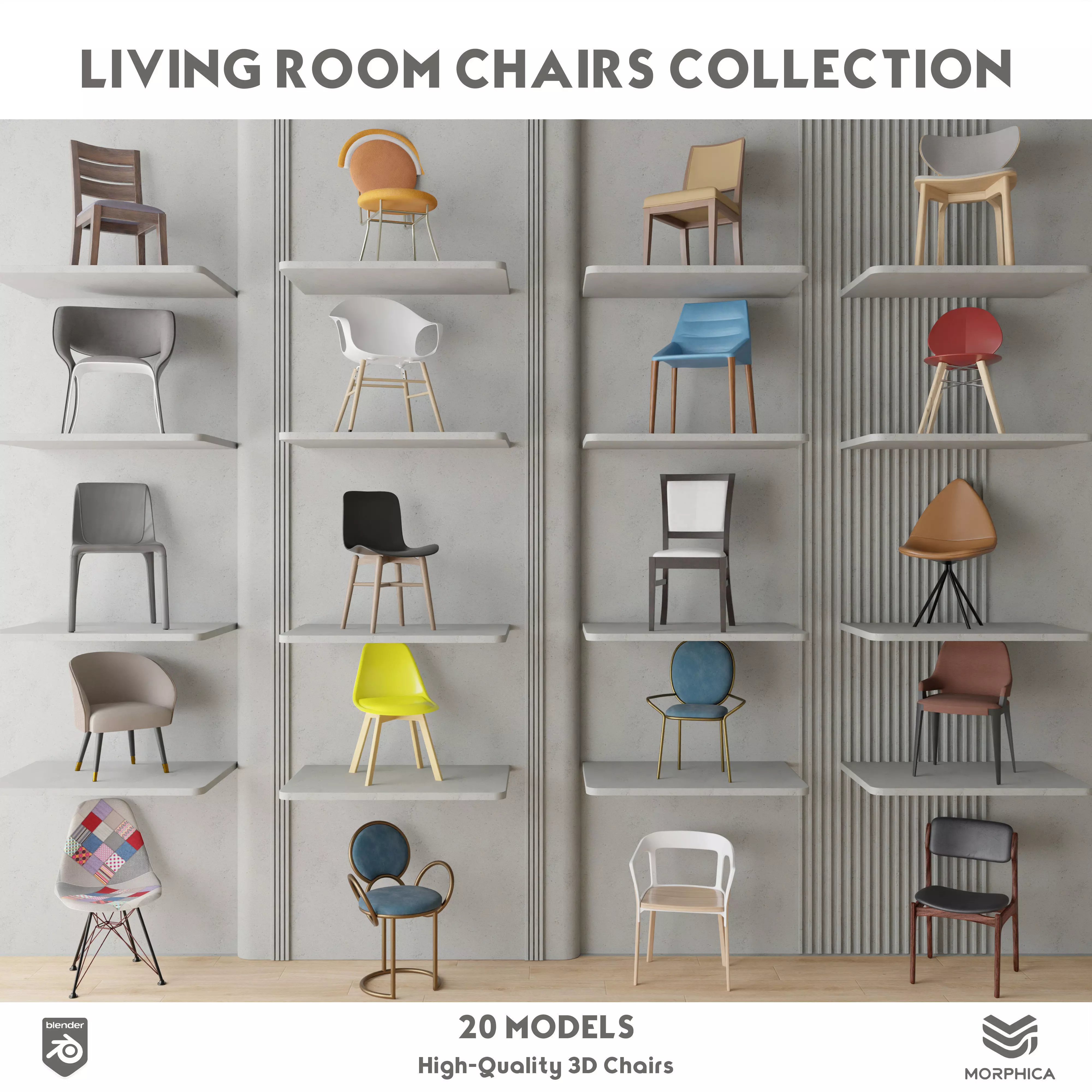 Living room Chairs Collection vol V 3D model