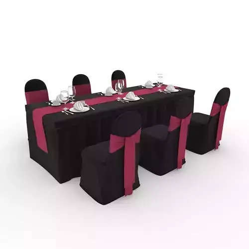 Banquet Table and Chair 144 3D model