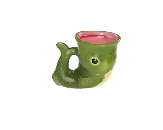 Whimsical Fish Mug Animal Cup with Tail Handle 3D print model