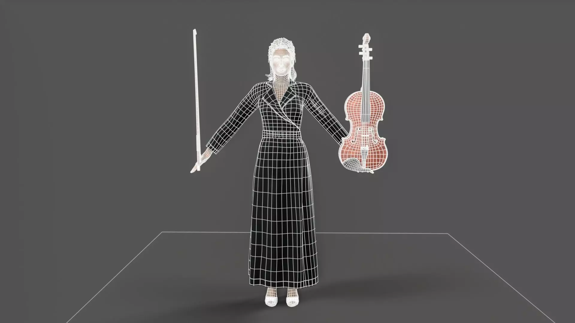violiniset Low-poly 3D model_10
