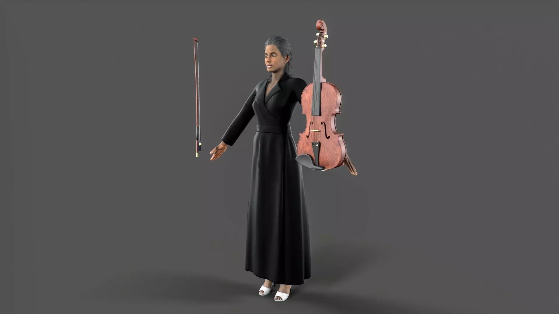 violiniset Low-poly 3D model_8