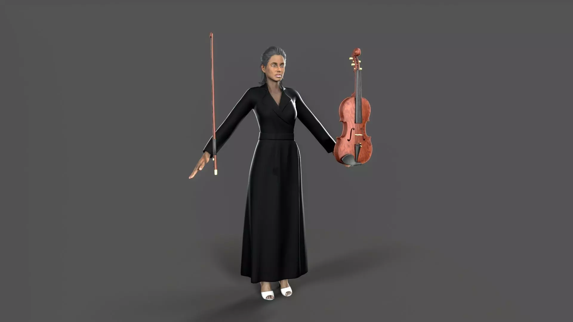violiniset Low-poly 3D model_9