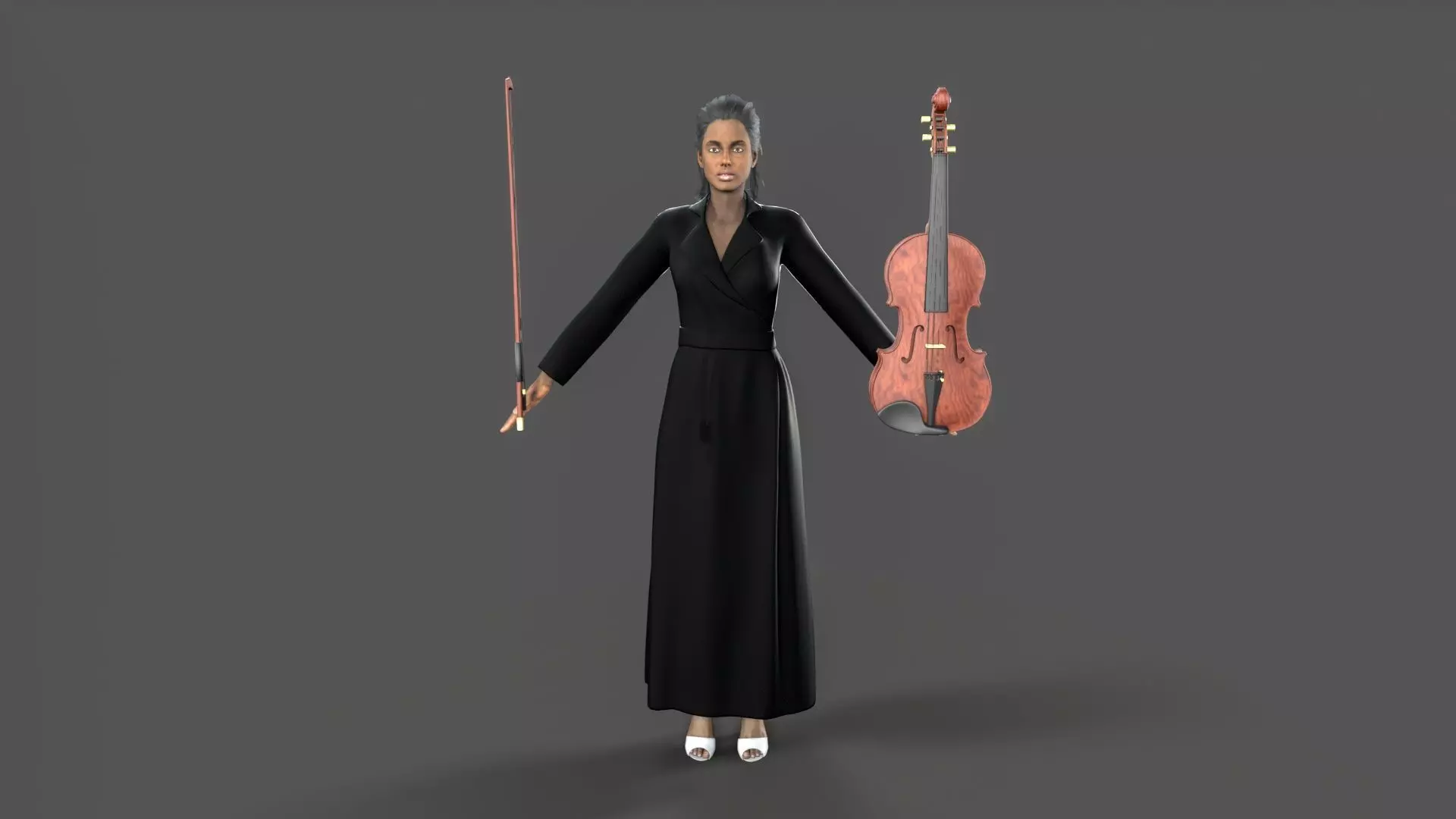 violiniset Low-poly 3D model_7