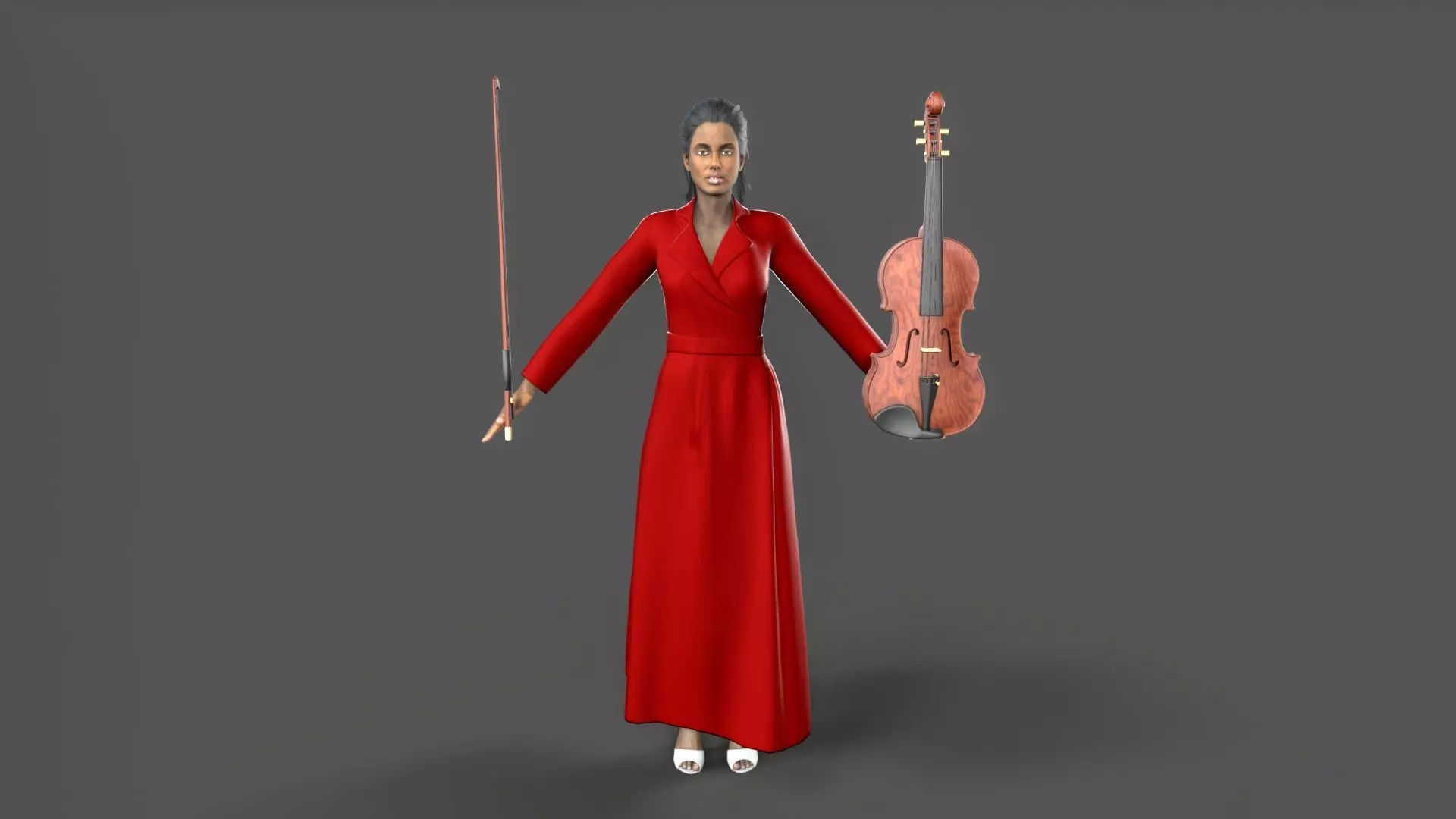violiniset Low-poly 3D model_6