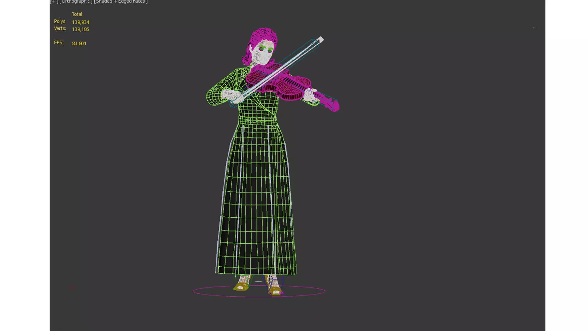 violiniset Low-poly 3D model_12