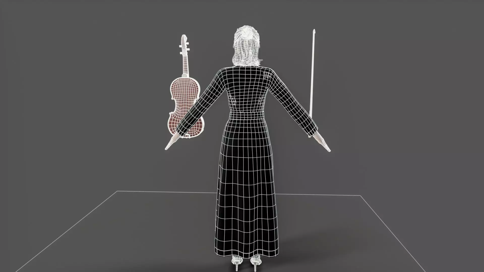 violiniset Low-poly 3D model_11