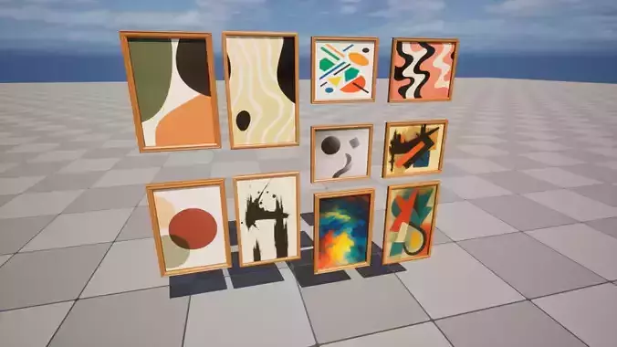 Modern Paintings Low-poly 3D model