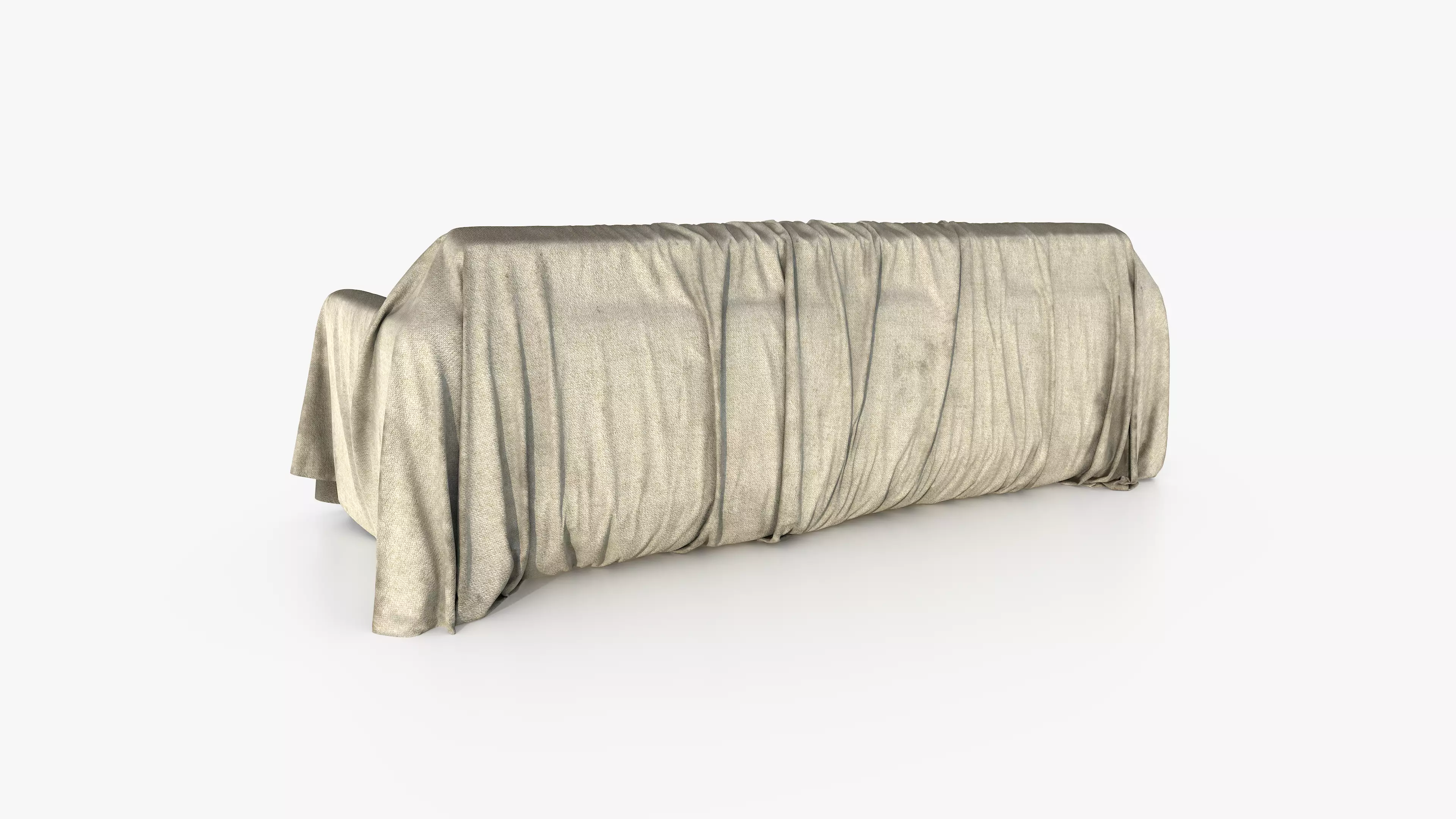 Covered Sofa Large Dirty 3D model_4