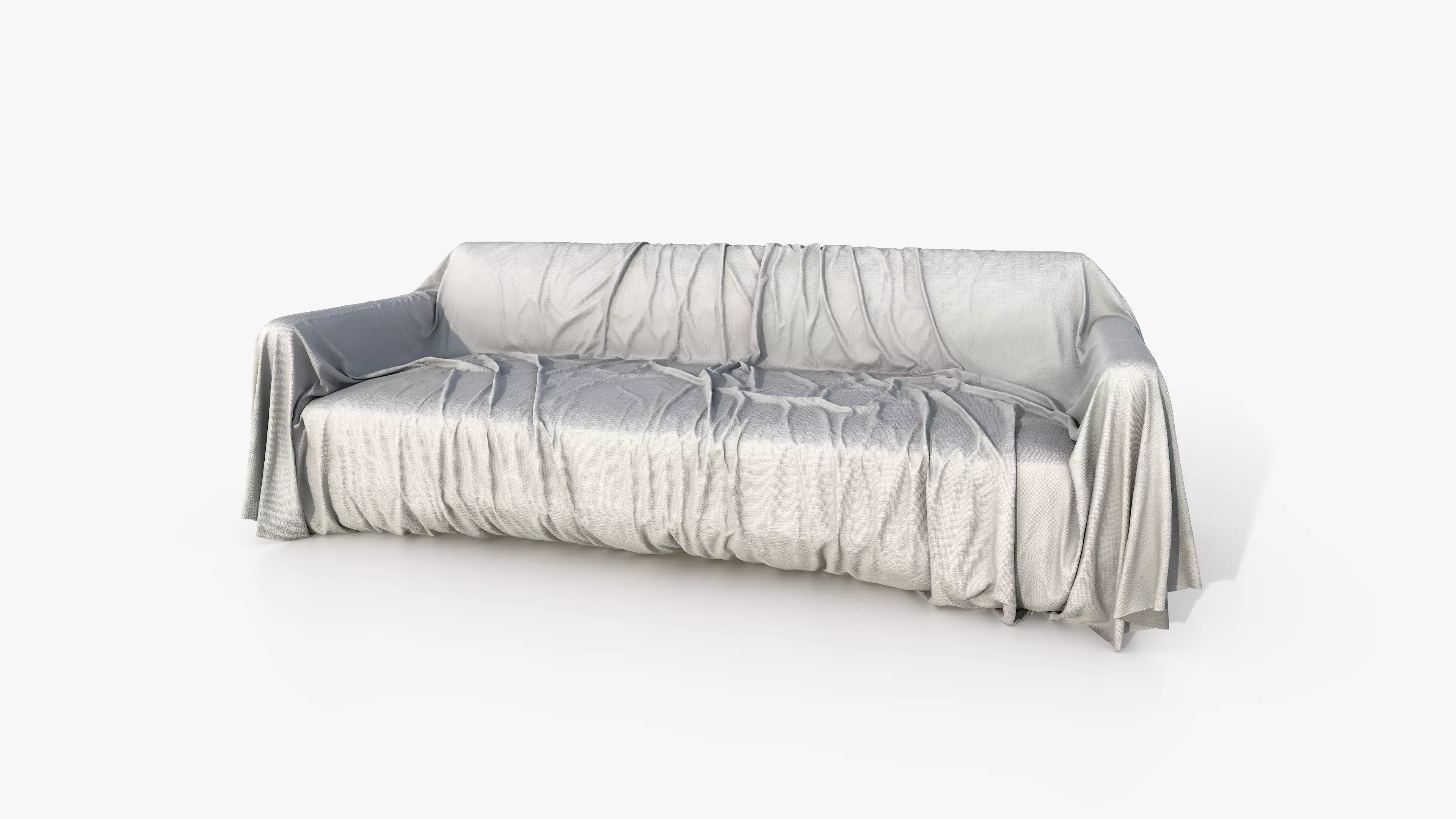 Covered Sofa Large Dirty 3D model_6