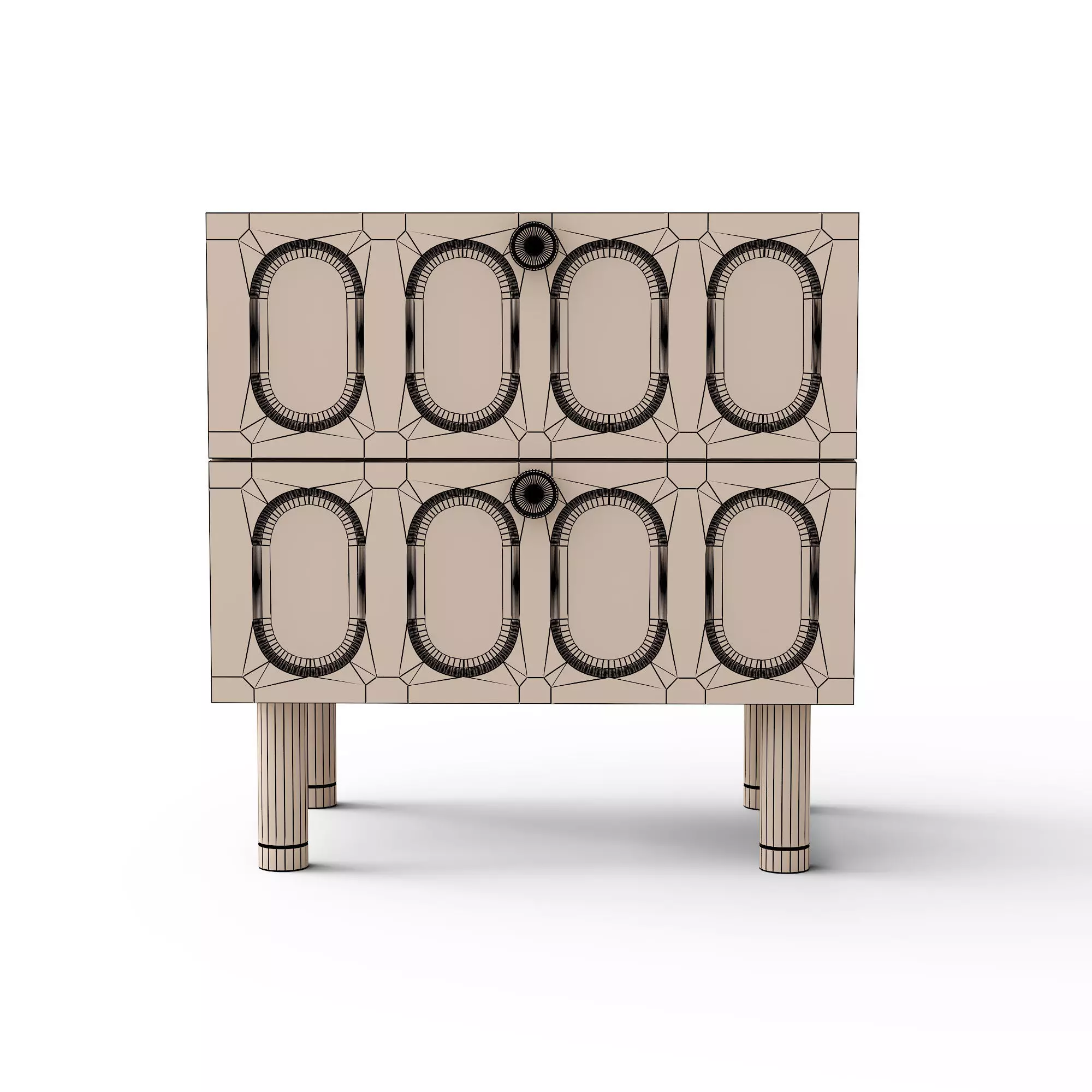Ballace Bedside Table 3D model_2