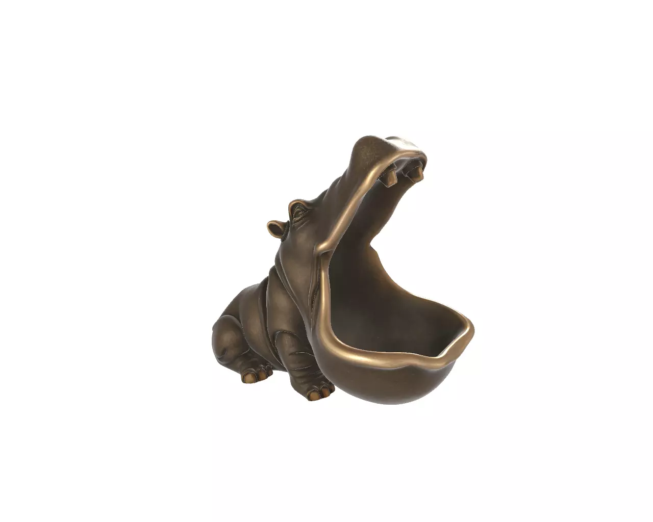 Hippo Candy Bowl Funny Open Mouth Animal Container 3D print model_0