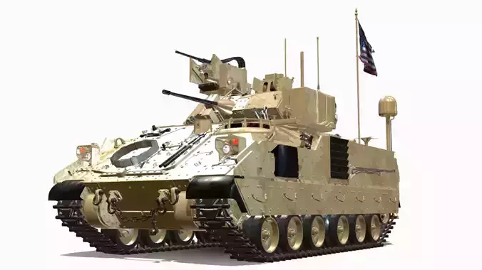 BRADLEY M3A3 XM153 CROWS Low-poly 3D model