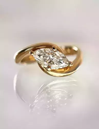  Marquise moissanite ring