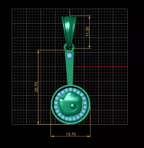  frying pan  inspired pendant model 3D print model_3