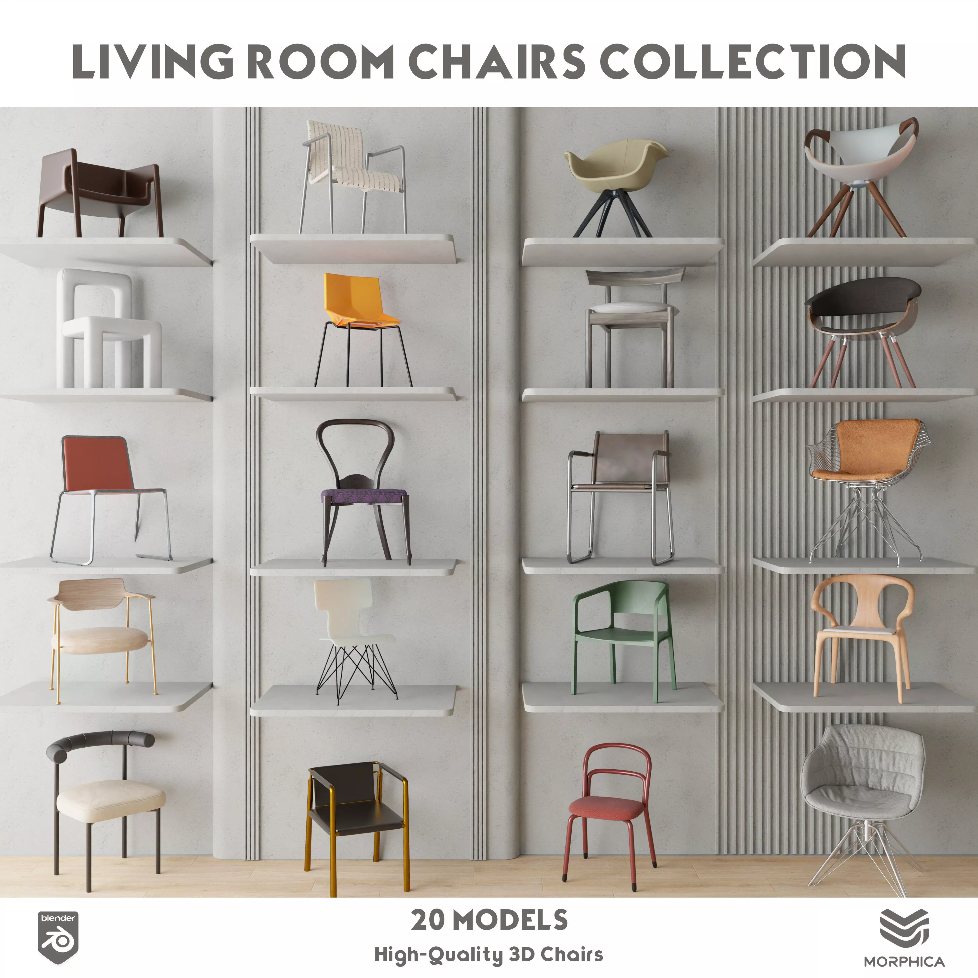 Living room Chairs Collection vol IV 3D model