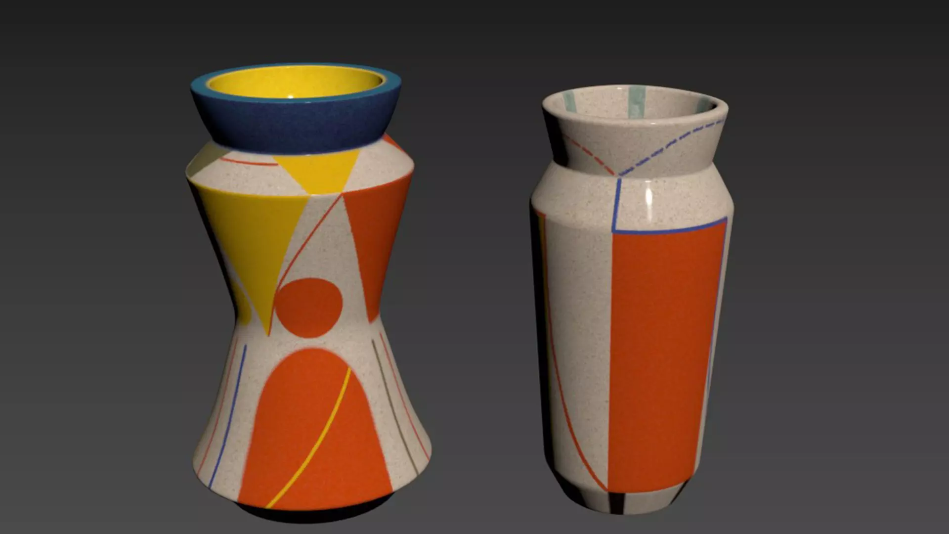 Set of 2 small ceramic vases 3D model_5