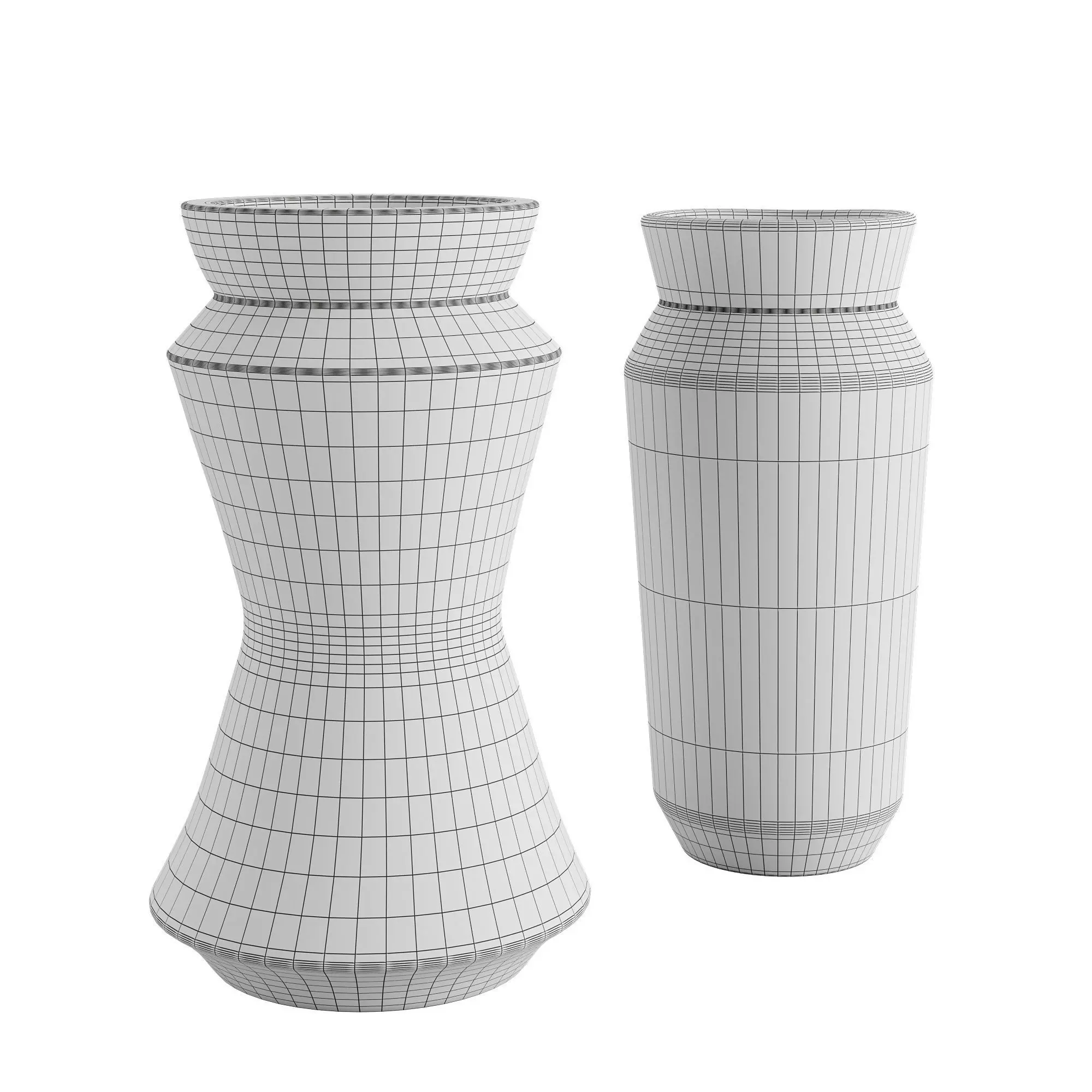 Set of 2 small ceramic vases 3D model_3