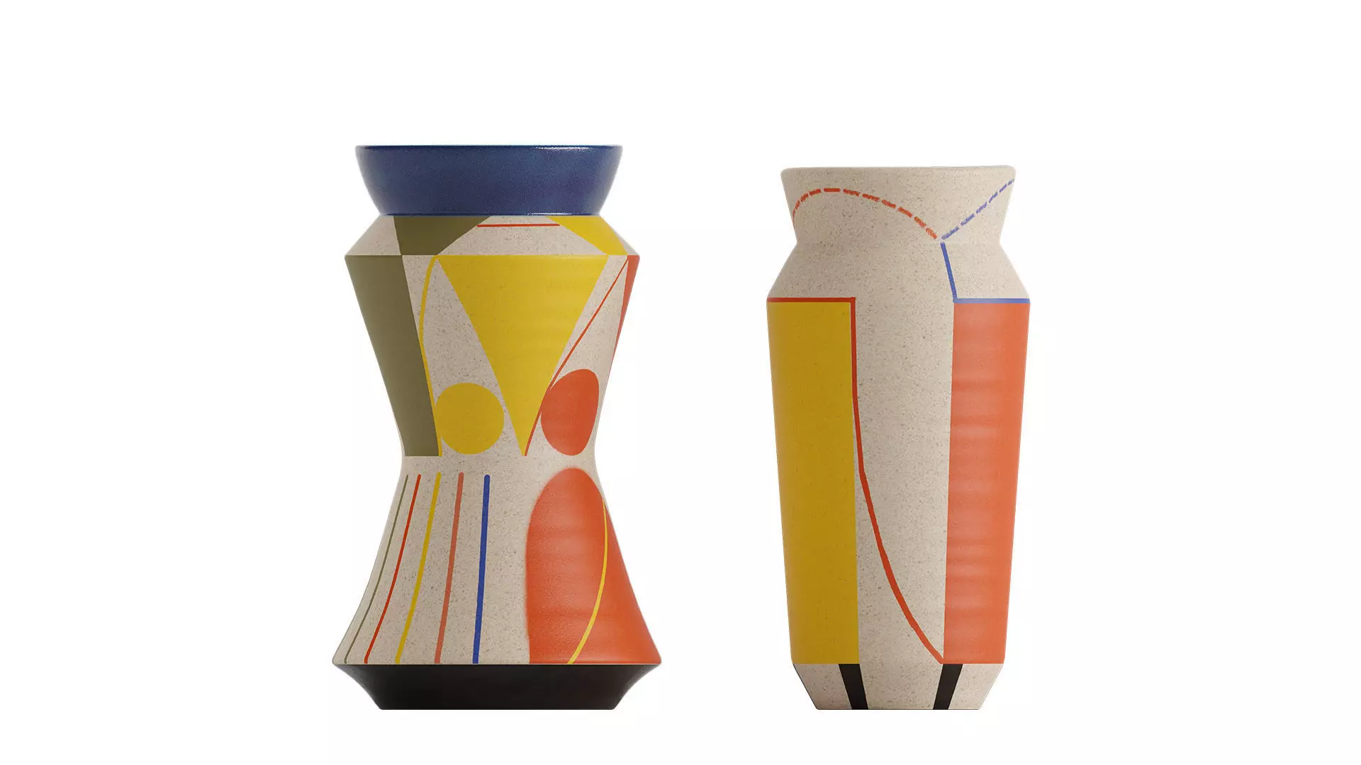 Set of 2 small ceramic vases 3D model_4