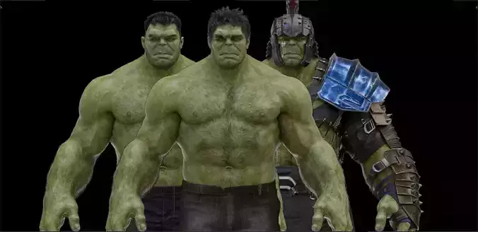 Hulk from Avengers 2012 and from Thor Ragnarok 3D model